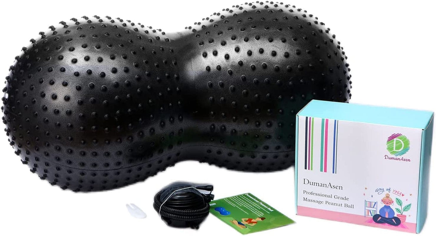 Dumanasen Peanut Ball with Tactile Nodules, anti Burst Exercise Ball for Labor Birthing, Physical Therapy, Yoga Ball for Kids, Core Strength, Home & Gym Fitness - Quick Pump Included