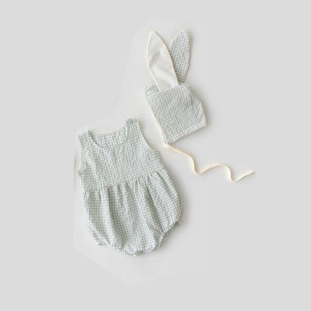 Girl's Clothing Blue / 12-18M Check Print Sleeveless Jumpsuits