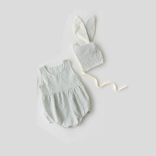 Girl's Clothing Blue / 12-18M Check Print Sleeveless Jumpsuits