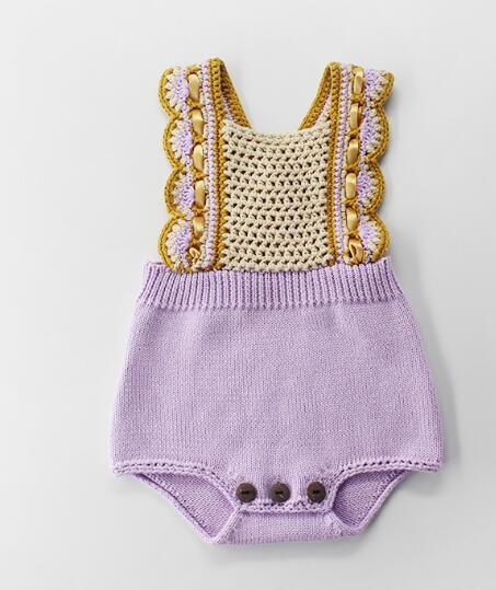 Girl's Clothing Purple / 24M Vintage Style Knitted Romper