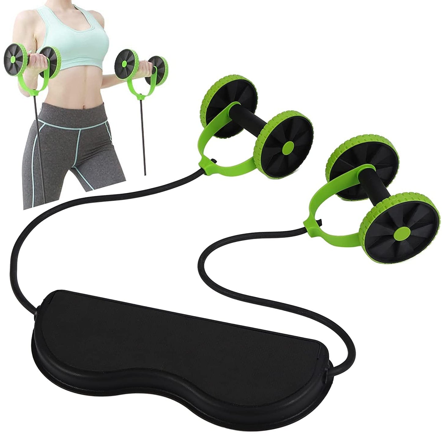 Multifunctional Ab Roll, Abdominal Muscle Training Roller Wheels Pull Ropes Fitness Training Equipment, Roller Ab Roller for Home Gym ABS Core Strength Training