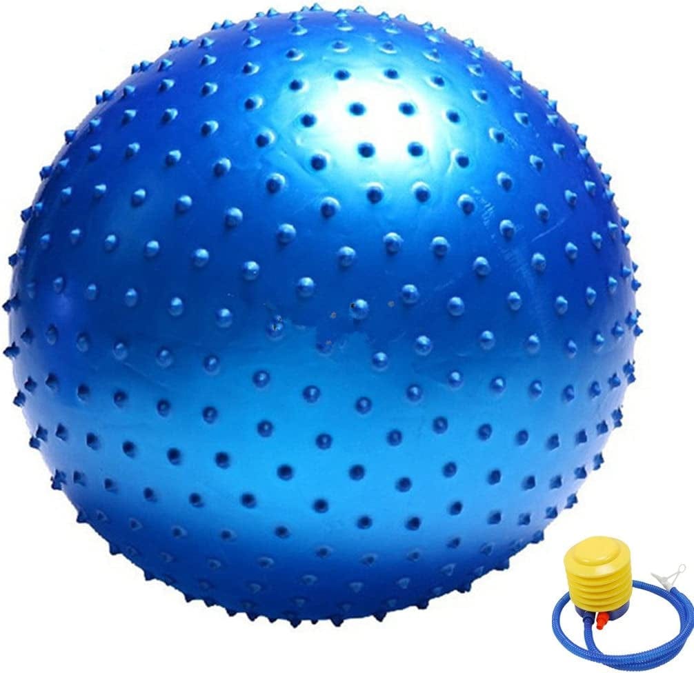 Mynse Massage Ball 29.5" Extra Thick Yoga Ball Exercise Ball for Office Home Gym Anti-Burst Children Sensory Integration Training Ball Parent-Child Toy Ball Blue