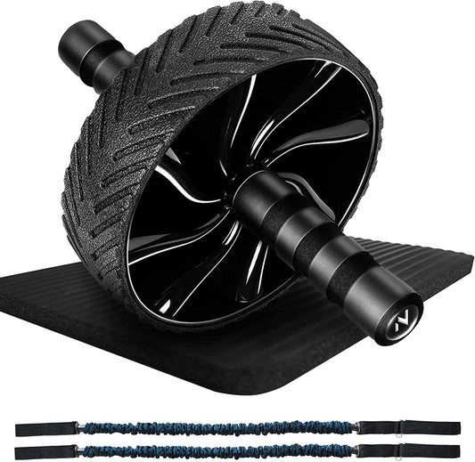 N1Keft Ab Wheel Roller Kit-Exercise Resistance Bands for Core Workout&Strength Training,6 in 1 Abdominal Roller Set with Knee Pad for Beginner,With Door Anchor Home Gym Trainer-2023 New Version