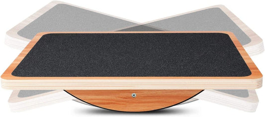 P&BEXC Wooden Balance Board for Balance Training and Keep Healthy Core Strength,Balancing Board under Desk,Anti-Slip Roller Board,Satablility and Portable Wobble Boards for Office / Home