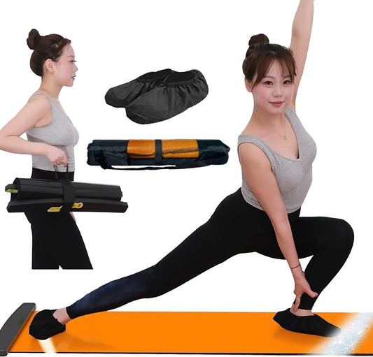Portable Slide Board 55.12In Pelvic Floor Muscle Trainer Fitness Training Sliding Blanket Skating Training Board with Suction Cups for Cardio Workout Tone Legs ( Color : Suction Cup Style , Size : 1.8
