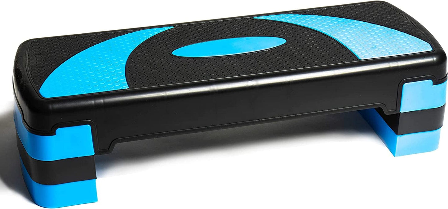 PRISP Adjustable Exercise Step Platform - 3 Levels (4''/6''/8'') 31" Fitness Stepper for Aerobic Workouts