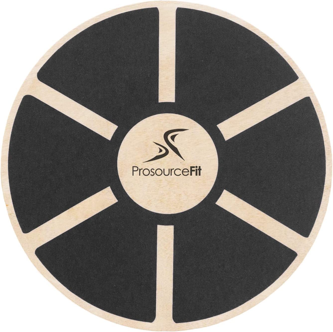 Prosourcefit Wooden Balance Board Non-Slip Wobble Core Trainer 15.75In Diameter with 360 Rotation for Stability Training, Full Body Exercises, Physical Therapy