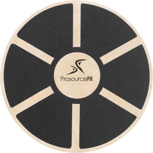 Prosourcefit Wooden Balance Board Non-Slip Wobble Core Trainer 15.75In Diameter with 360 Rotation for Stability Training, Full Body Exercises, Physical Therapy