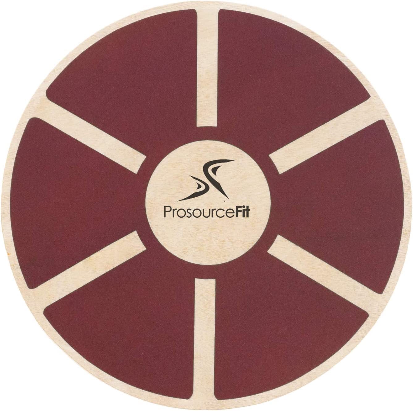 Prosourcefit Wooden Balance Board Non-Slip Wobble Core Trainer 15.75In Diameter with 360 Rotation for Stability Training, Full Body Exercises, Physical Therapy