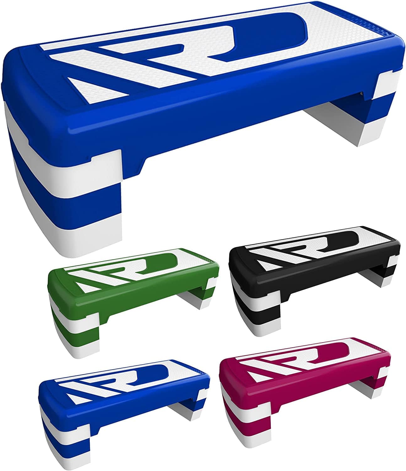 RDX Aerobic Step with 3 Adjustable Height Level Exercise, 4″ 6″ 8″ Steps Riser Platform, Anti-Slip Stepper Board Block Yoga Sport Home Gym Fitness Workout Routine Training, 31″ X 12″