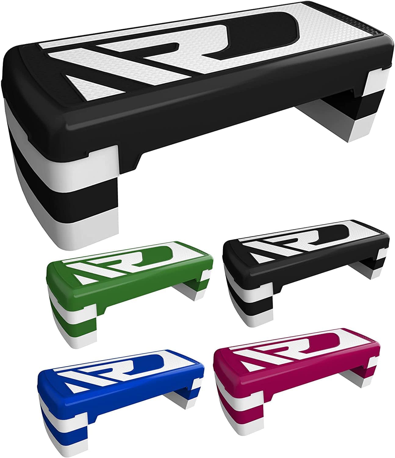 RDX Aerobic Step with 3 Adjustable Height Level Exercise, 4″ 6″ 8″ Steps Riser Platform, Anti-Slip Stepper Board Block Yoga Sport Home Gym Fitness Workout Routine Training, 31″ X 12″