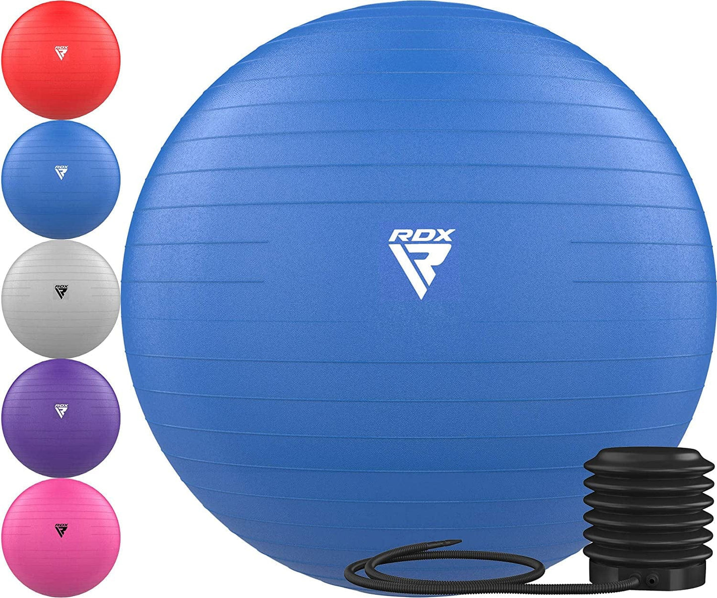 RDX Exercise Ball Anti-Burst Extra Thick PVC Material, Soft Swiss Balance Ball with Quick Pump for Yoga Pilates Stretching Fitness Birthing Pregnancy Office Home Gym Workout Training, Supports 250Kgs