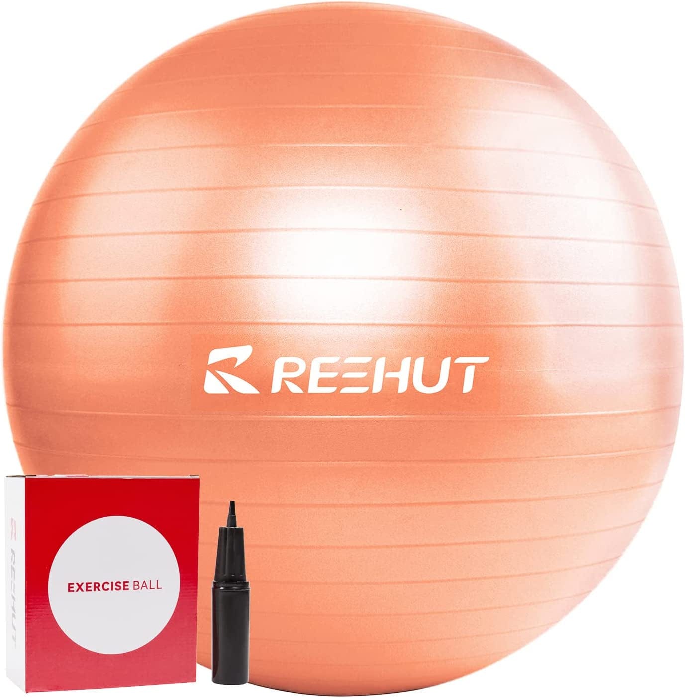 REEHUT Exercise Ball (55Cm,65Cm,75Cm) for Fitness,Anti-Burst Yoga Ball Office Chair,Balance Ball,Extra Thick Stability Ball for Home, Gym,Physical Therapy, Pregnancy Quick Pump Included