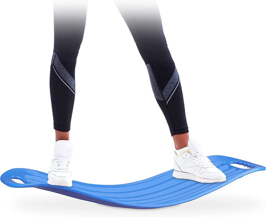 Relaxdays Twist Board, Handy Balance Board for Full Body Training, Heavy Duty XL Workout Board up to 150 Kg, Blue