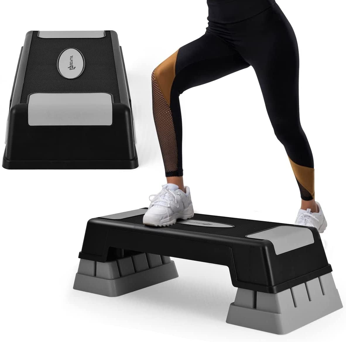 Renatone 30” Aerobic Step Platform, 5” 7” 9” Adjustable Workout Stepper W/ Risers, Exercise Training Stepper W/ Non-Slip Foot Pads for Home Gym