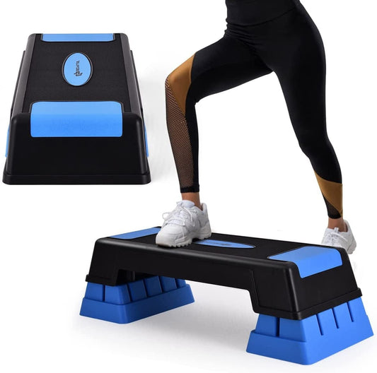 Renatone 30” Aerobic Step Platform, 5” 7” 9” Adjustable Workout Stepper W/ Risers, Exercise Training Stepper W/ Non-Slip Foot Pads for Home Gym