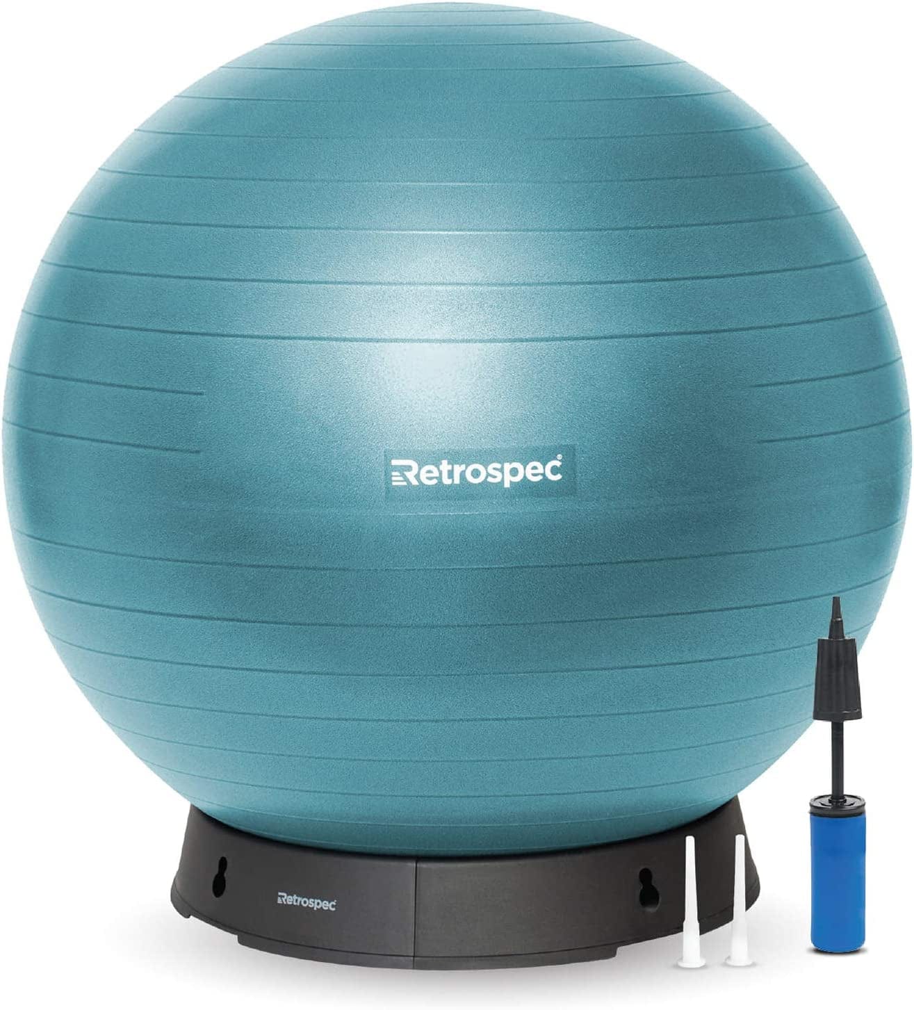 Retrospec Luna Exercise Ball, Base & Pump/Ball & Pump with Anti-Burst Material