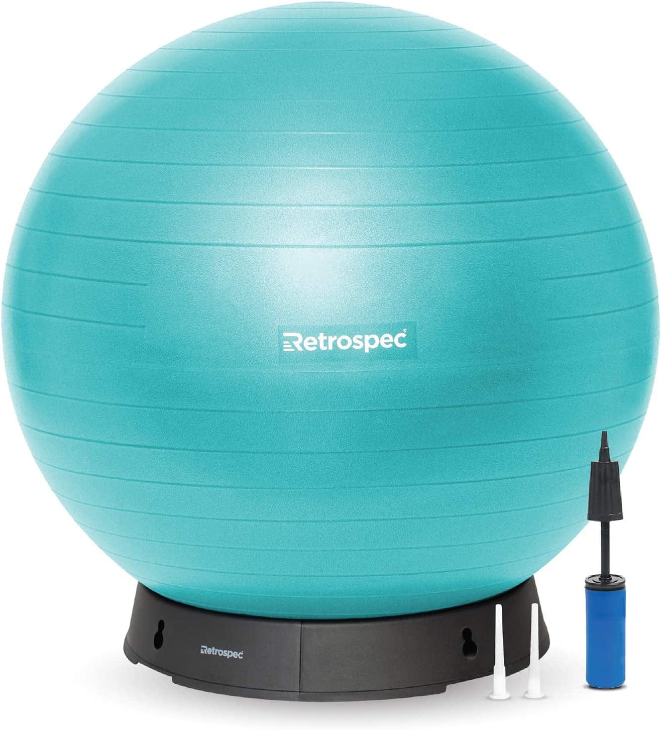 Retrospec Luna Exercise Ball, Base & Pump/Ball & Pump with Anti-Burst Material