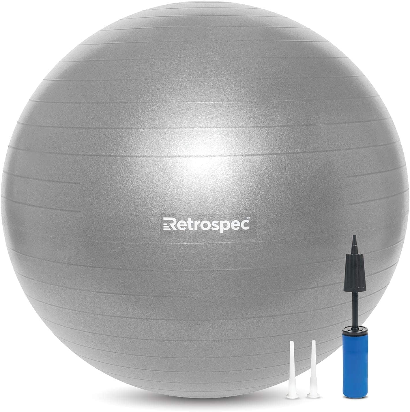 Retrospec Luna Exercise Ball, Base & Pump/Ball & Pump with Anti-Burst Material