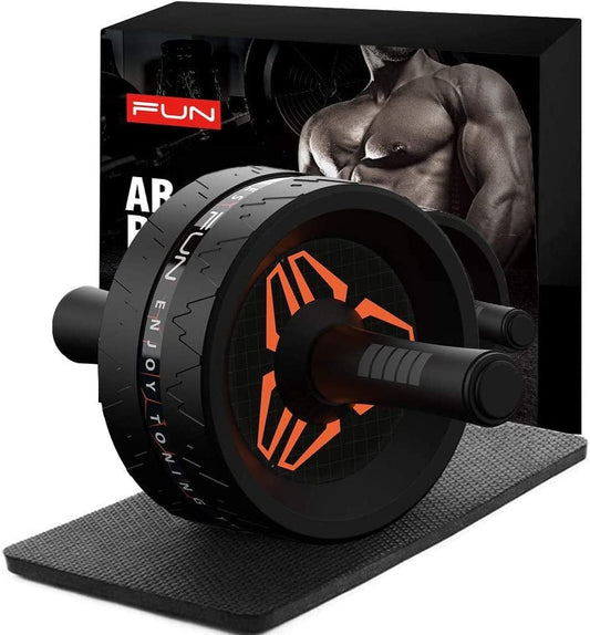 RHYTHM FUN Ab Roller for Abs Workout Ab Roller Wheel Ab Roller Workout Equipment Ab Roller with Knee Pad Ab Roller Wheel with Resistance Bands Ab Roller Wheel Kit Ab Roller Workout