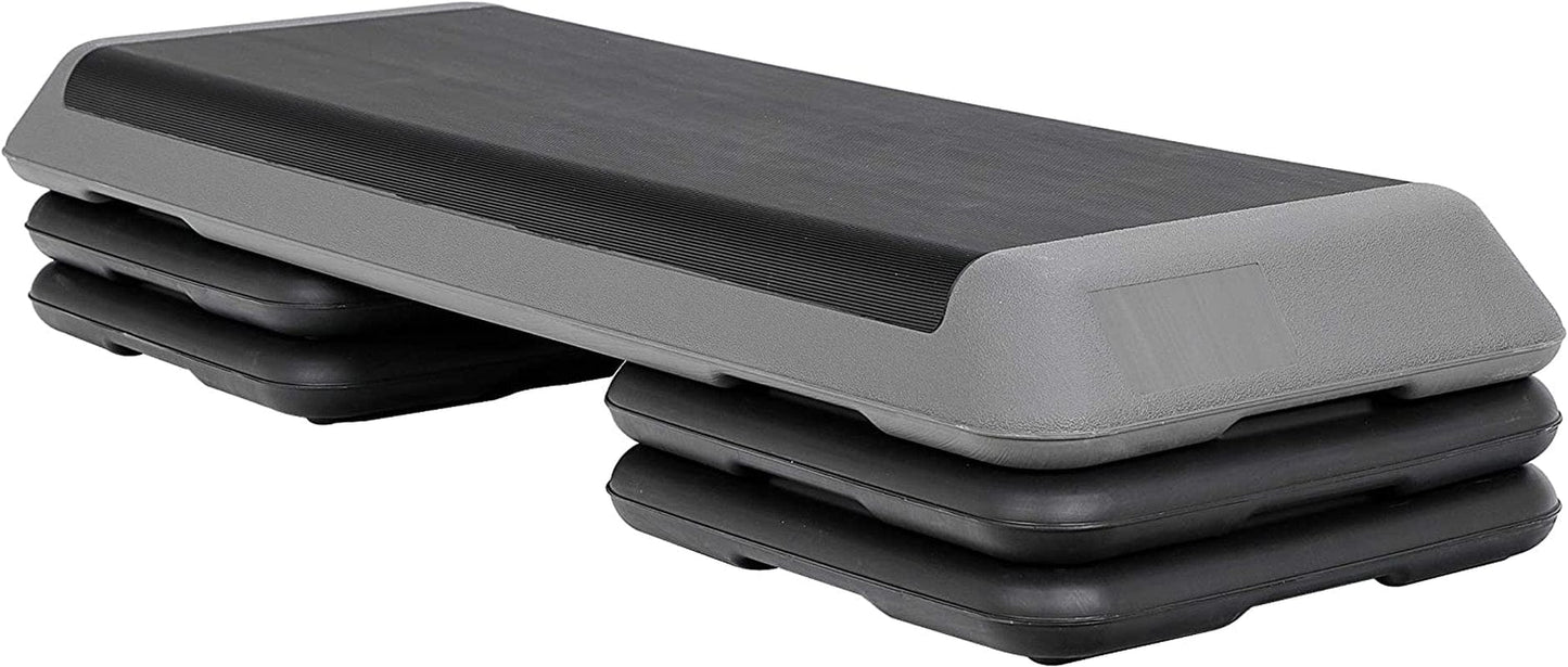 Saturnpower Aerobic Exercise Workout Step Platform with 4 Risers, 43'' Adjustable Aerobic Stepper Large Fitness Exercise Step Trainer for Home Gym Fitness Training
