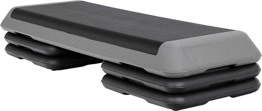 Saturnpower Aerobic Exercise Workout Step Platform with 4 Risers, 43'' Adjustable Aerobic Stepper Large Fitness Exercise Step Trainer for Home Gym Fitness Training