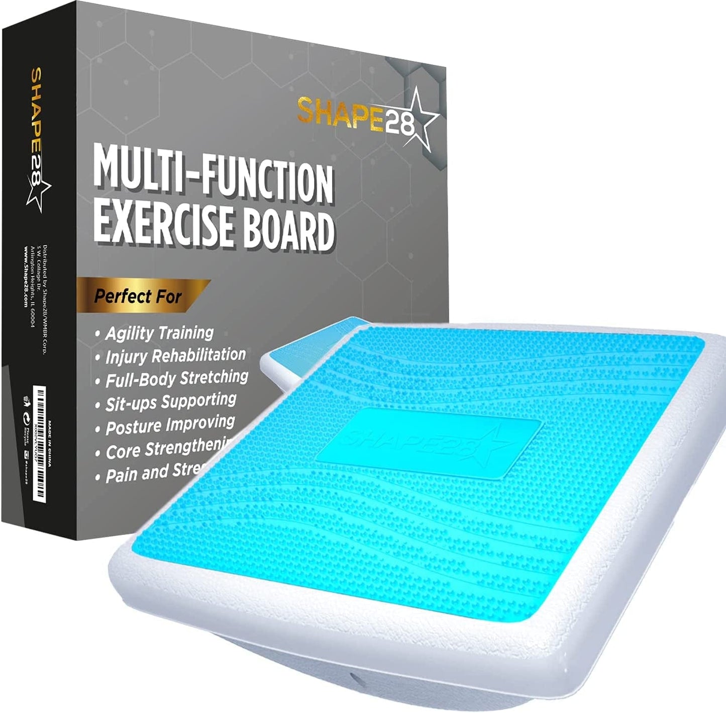 Shape28 Professional Balance Board Wobble Slant Board Multi Functional Exercise Equipment anti Slip Abs and Core Trainer Fitness Standing Desk with Acupressure Points Supports up 440LBS