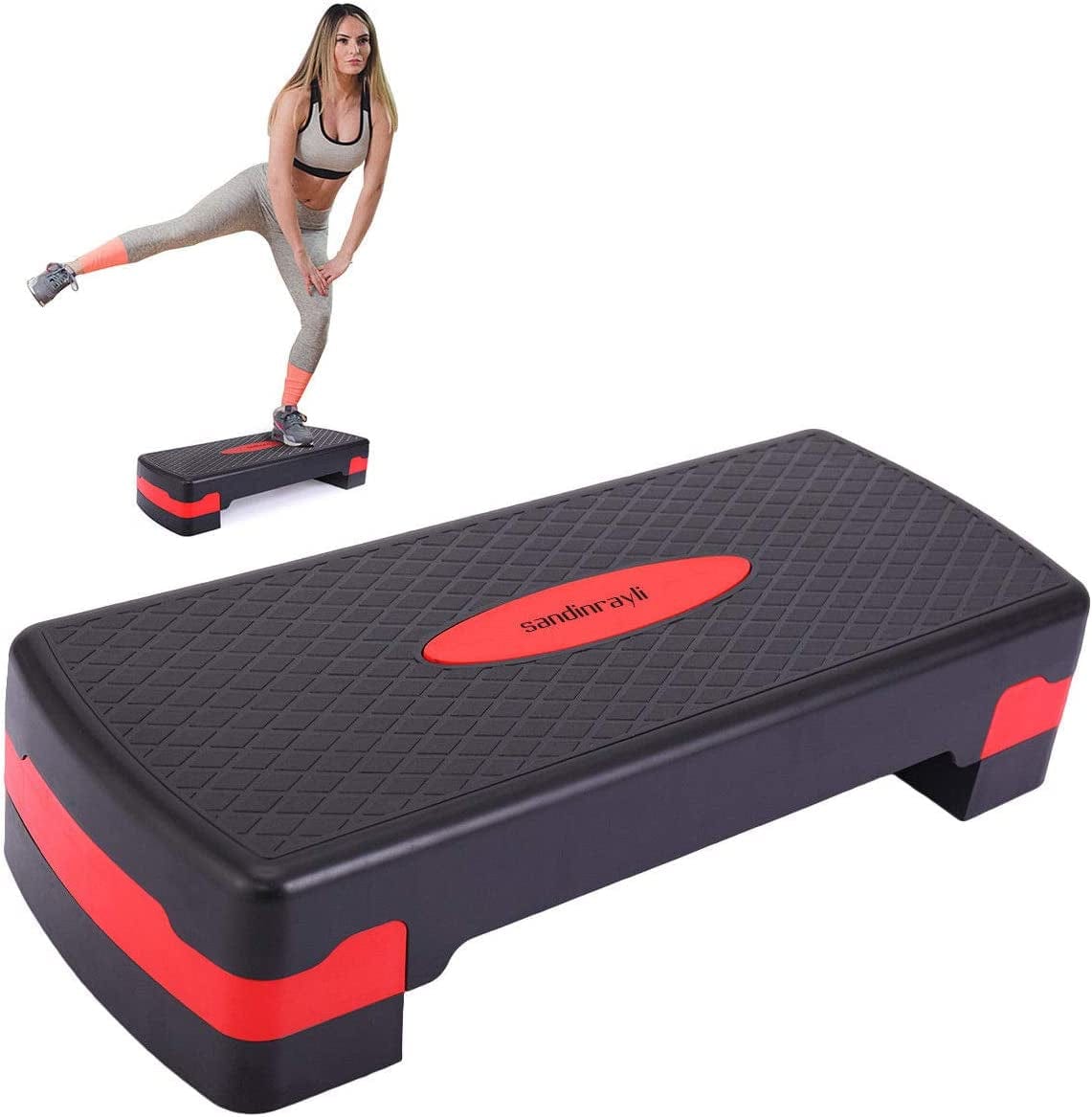 Simply-Me 27" Fitness Stepper Adjustable Workout Aerobic Stepper Exercise Step Platform Trainer with Risers 4" - 6"
