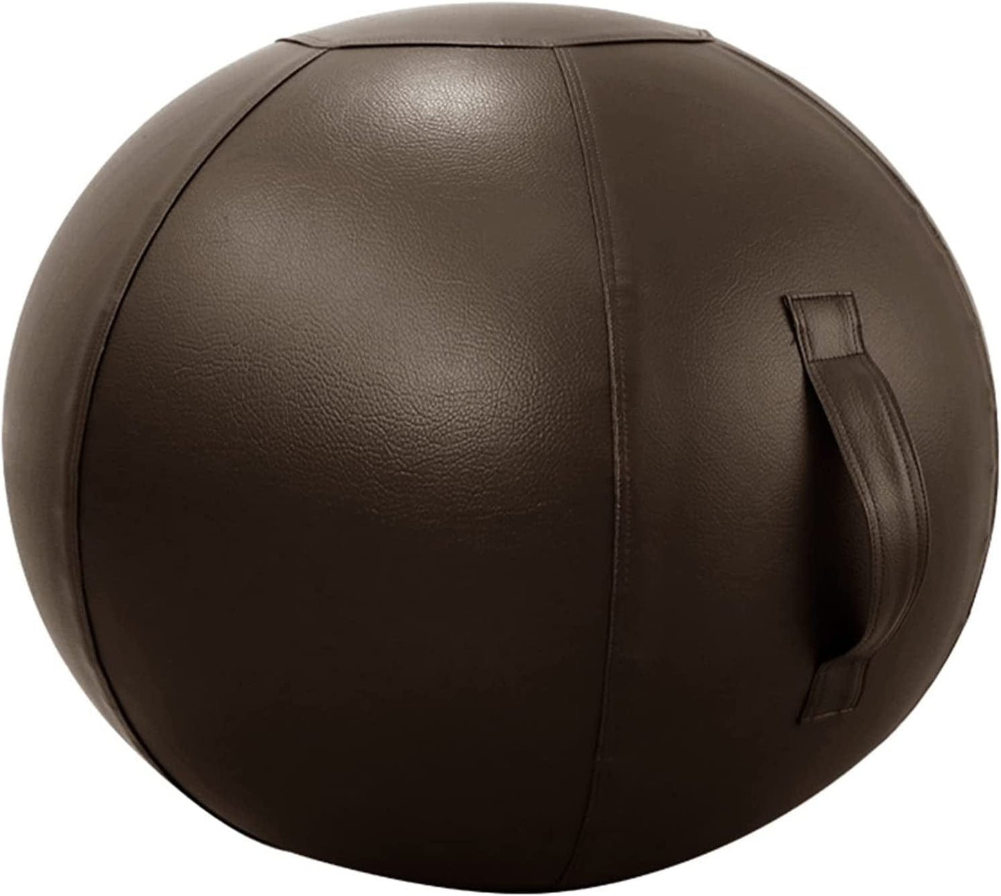 Sitting Ball Chair for Office Pilates Exercise Yoga Ball with Cover for Balance Stability Fitness Ergonomic Posture Exercise Ball Seat with Handle and Pump,Dark Brown,21.7In