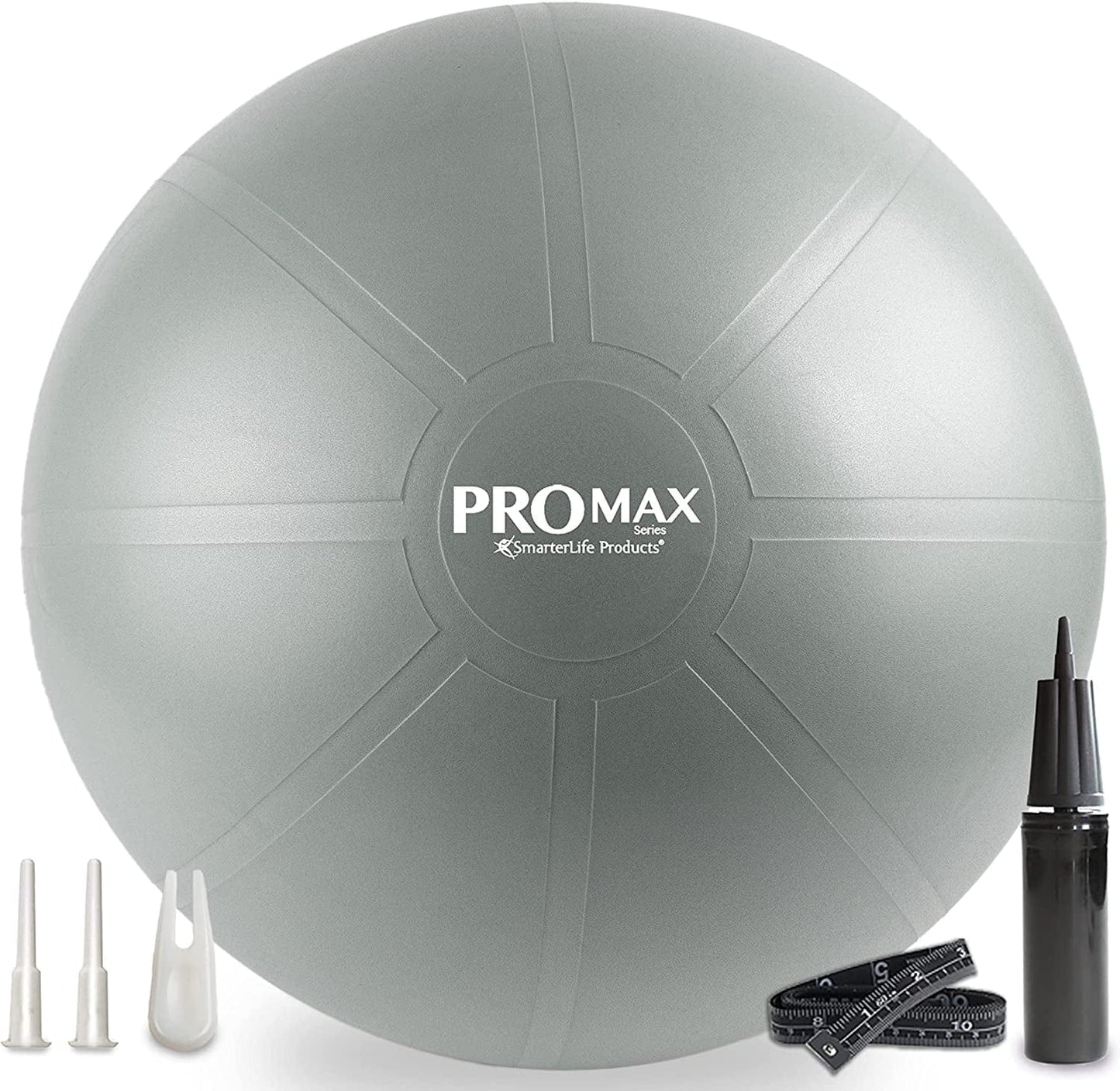 Smarterlife PRO MAX Workout Exercise Ball for Fitness, Yoga, Balance, Stability, or Birthing, Great as Yoga Ball Chair for Office or Exercise Gym Equipment for Home, Non-Slip Design
