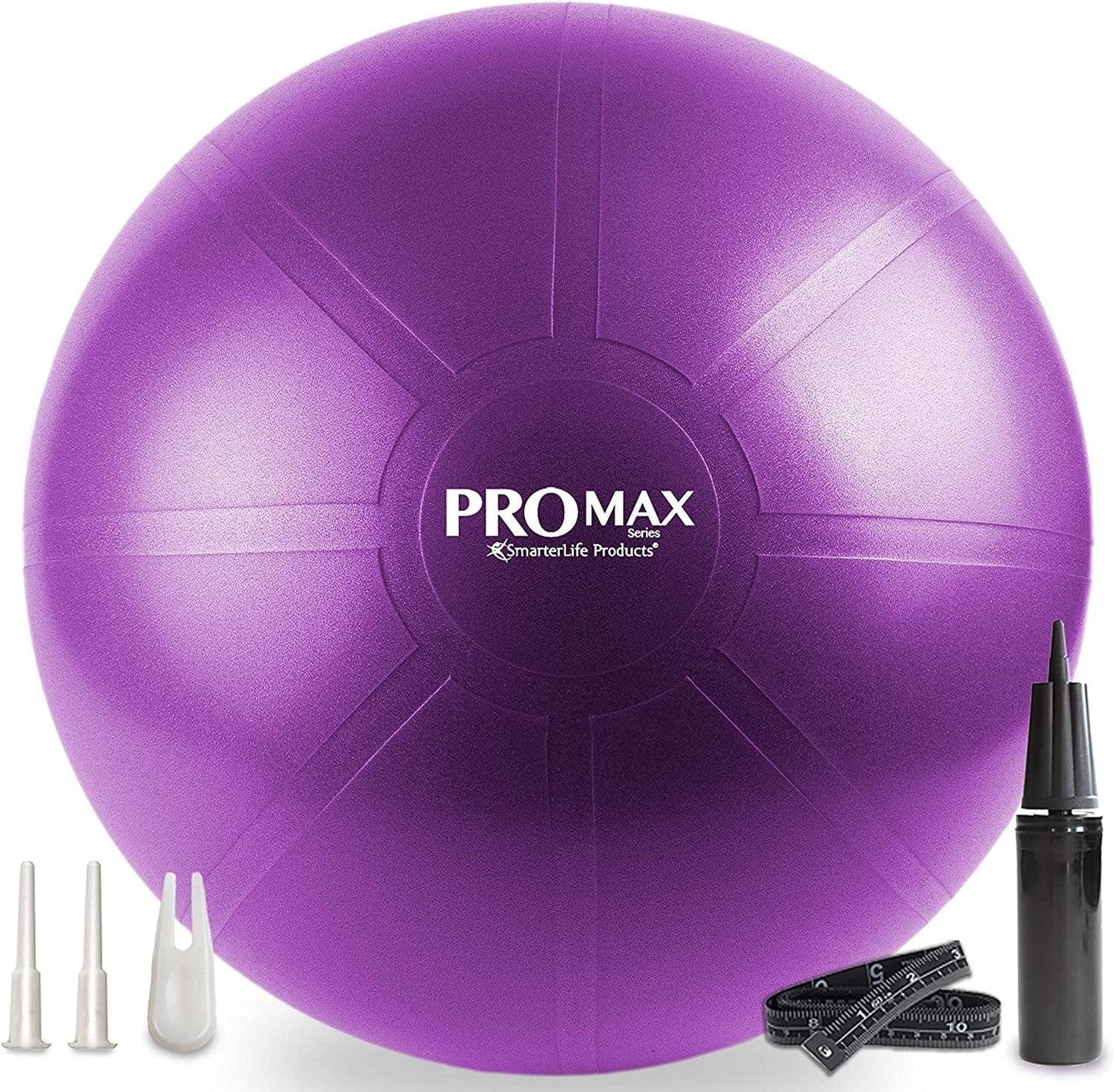 Smarterlife PRO MAX Workout Exercise Ball for Fitness, Yoga, Balance, Stability, or Birthing, Great as Yoga Ball Chair for Office or Exercise Gym Equipment for Home, Non-Slip Design