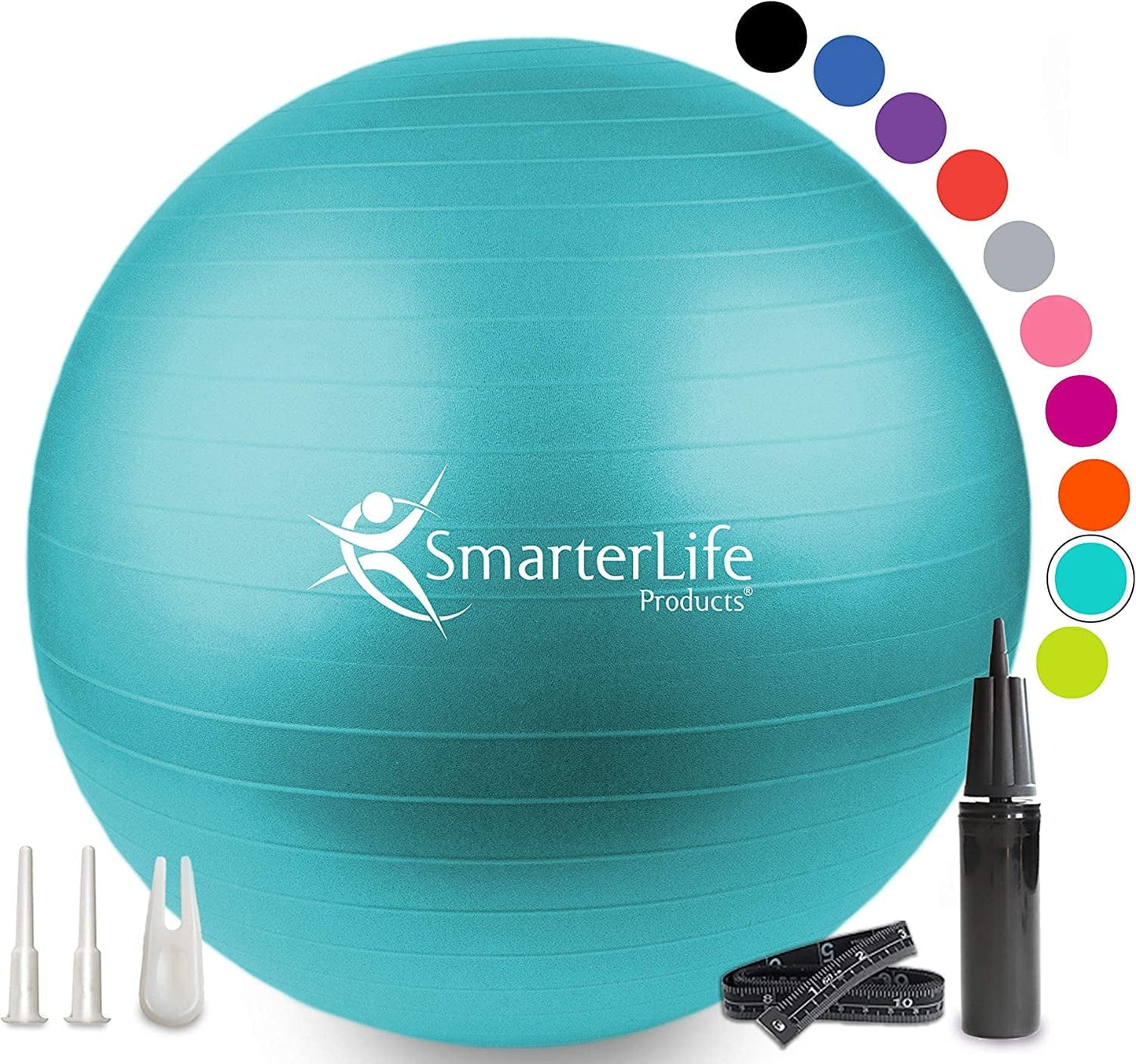 Smarterlife Workout Exercise Ball for Fitness, Yoga, Balance, Stability, or Birthing, Great as Yoga Ball Chair for Office or Exercise Gym Equipment for Home, Premium Non-Slip Design