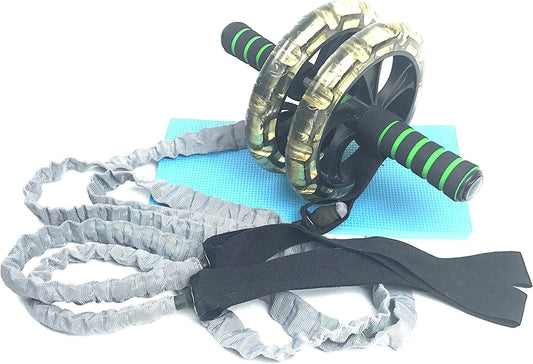 Souletics Health Solutions Six Pack Abs Ab Roller with Resistance Bands | Best Abs Workout | Learn How to Lose Belly Fat Each Ab Roller Comes with Ebook 12 Ways on How to Lose Belly Fat