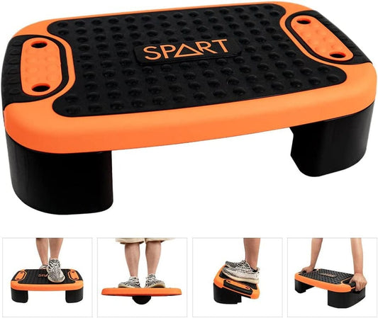 SPART Multifunctional Aerobic Platform,4-In-1 Adjustable Stepper Platform,Push up Stand,Balance Board,Slant Board,Plank Board for Cardio Workouts and Strength Training