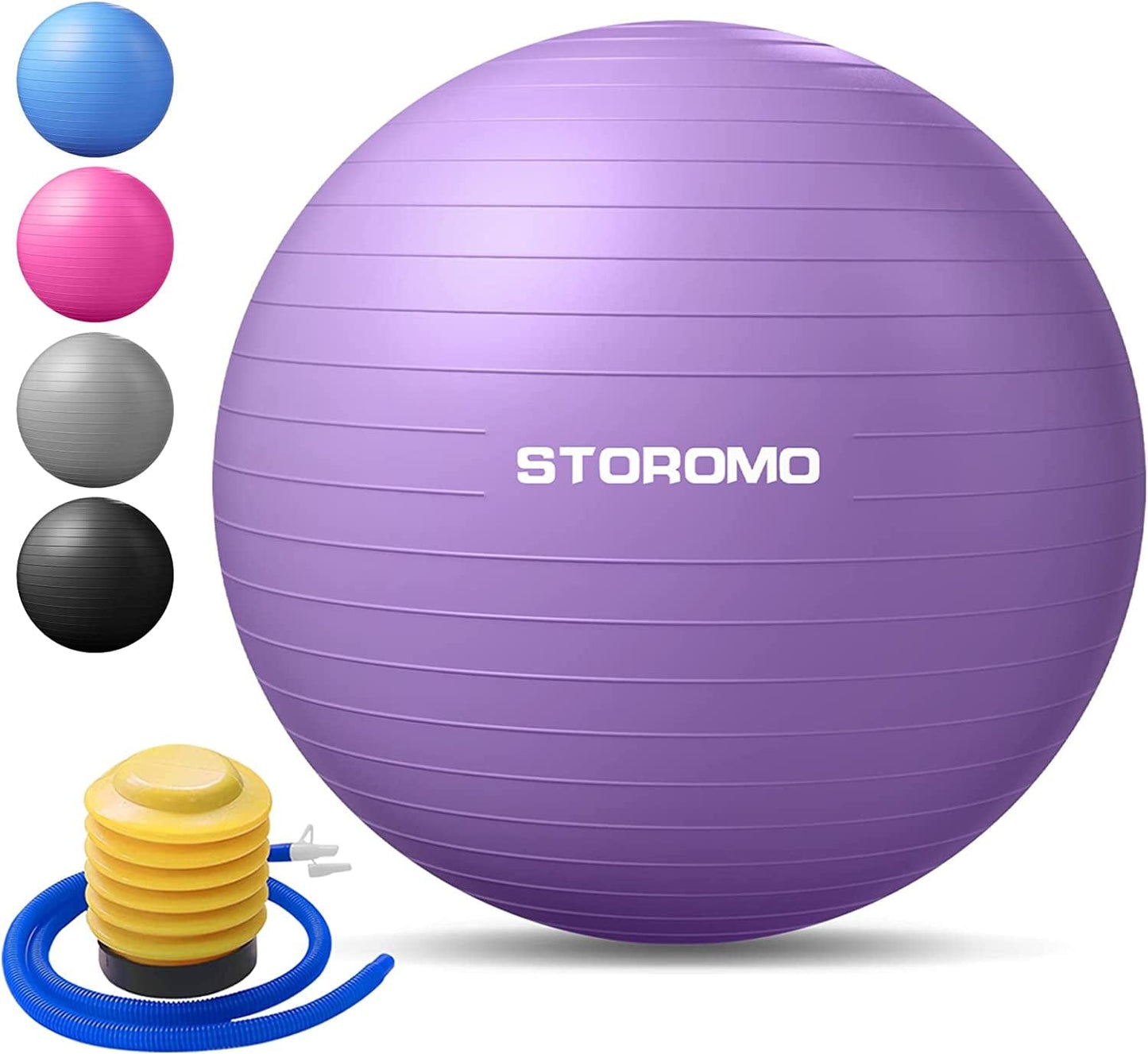 STOROMO Exercise Ball (45Cm-95Cm),Yoga Ball ,Pilates Ball,Medicine Balls for Exercise,Yoga Ball Chair,Extra Thick anti Burst,For Balance Stability Workout,Pregnancy Birthing and Physical Therapy