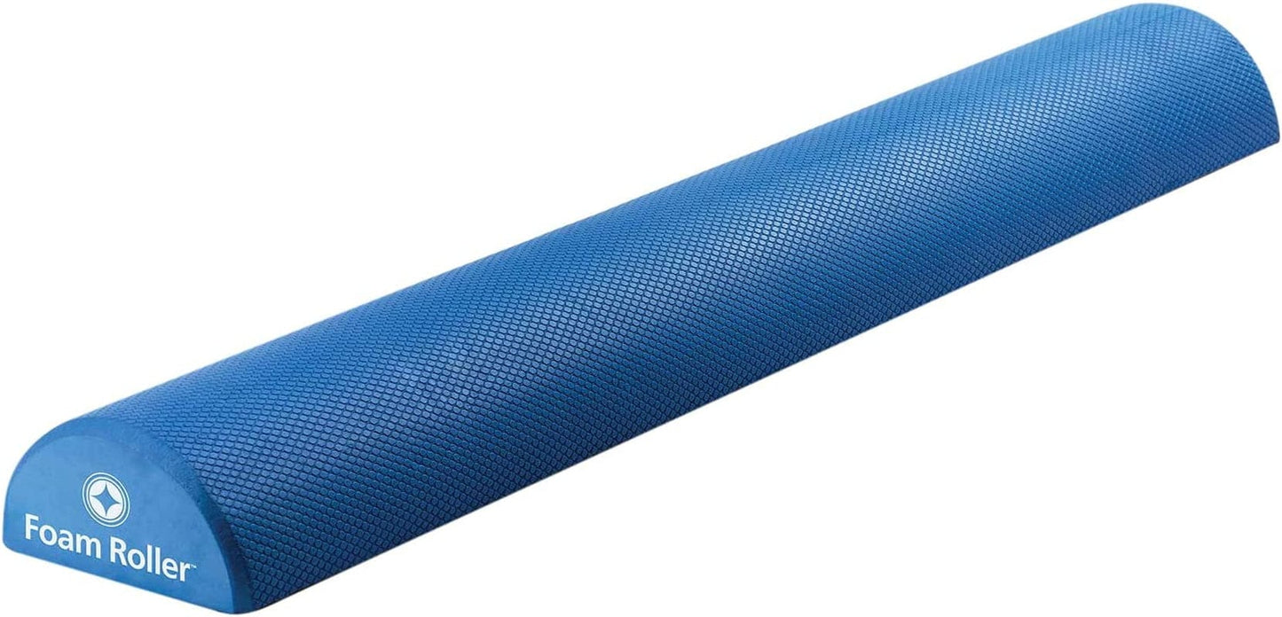 STOTT PILATES Soft Density Deluxe Half Foam Roller, Blue, 36"/92Cm