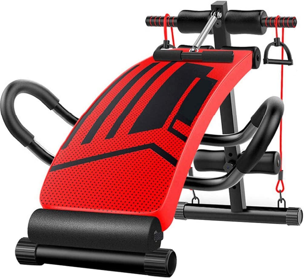 Tinde Sit up Bench Wreverse Crunch Handle Resistance Band for Ab Bench Exercises Abdominal Exercise Equipment Wadjustable Height Settings Supine Board Push Ups Strength for Home Gym Fitness 500LB