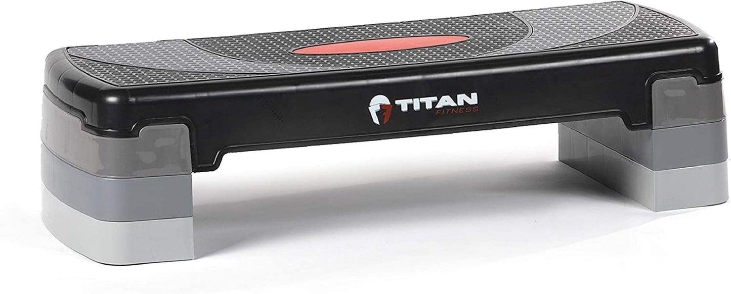 Titan Fitness Medium Aerobic Step 4"-8" Step with Risers Gym Home Exercises Workout