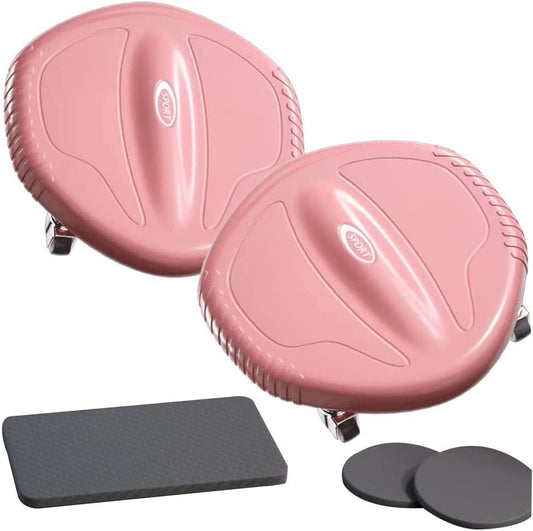 TRB 2 Pcs Exercise Equipment Ab Machines Ab Roller Wheel for Home, Women & Men Ab Wheel Roller with Knee Mat Core Max Abs Machine Gym Equipment Gliding Disc for Adults (Color : Pink)