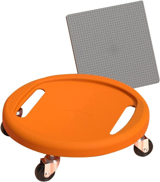 TRB Ab Machine Exercise Equipment for Home Workouts, Mens & Womens Ab Wheel Roller with Knee Mat, Ab Roller Infinity Hoop Workout Sliding Disc Mute Gym Equipment for Adults (Color : Orange)