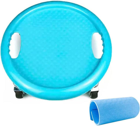 TRB Ab Machine Home Exercise Equipment for Men and Women, Ab Wheel Roller with Knee Mat, Workout Gear Infinity Hoop Workout Sliding Disc Fitness Mute Gym Equipment for Adults (Color : Blue B)