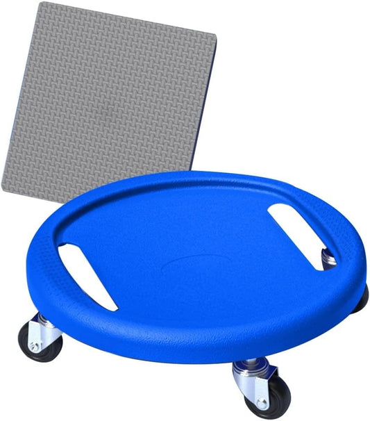 TRB Ab Roller Infinity Hoop Workout Sliding Disc Mute Gym Equipment for Adults, Mens & Womens Ab Wheel Roller with Knee Mat, Ab Machine Exercise Equipment for Home Workouts (Color : Blue)