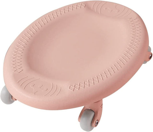 TRB Ab Roller Wheel Home Exercise Equipment for Men and Women, Side Shaper Ab Machine Ab Roller Wheel for Home, Fitness Equipment Sliding Disc Mute Gym Equipment for Adults (Color : Pink)