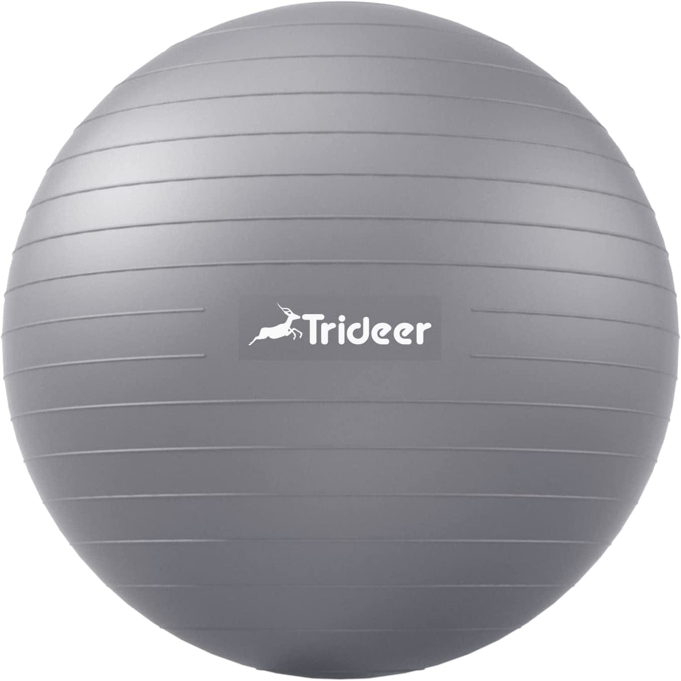 Trideer Yoga Ball Exercise Ball, 5 Sizes Ball Chair, Heavy Duty Swiss Ball for Balance, Stability, Pregnancy and Physical Therapy, Quick Pump Included