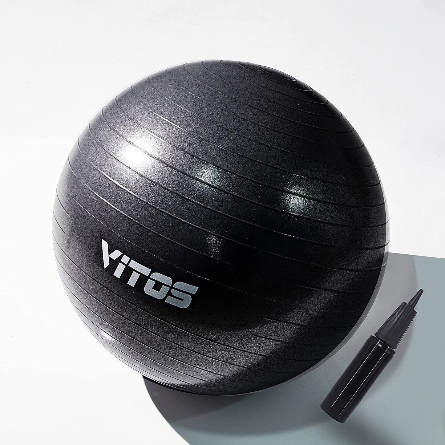 Vitos anti Burst Exercise Yoga Ball | Extra Thick Non Slip Supports 2200LB for Fitness Stability Birth Balance Pilates Workout Guide Quick Pump Included Professional Quality Design