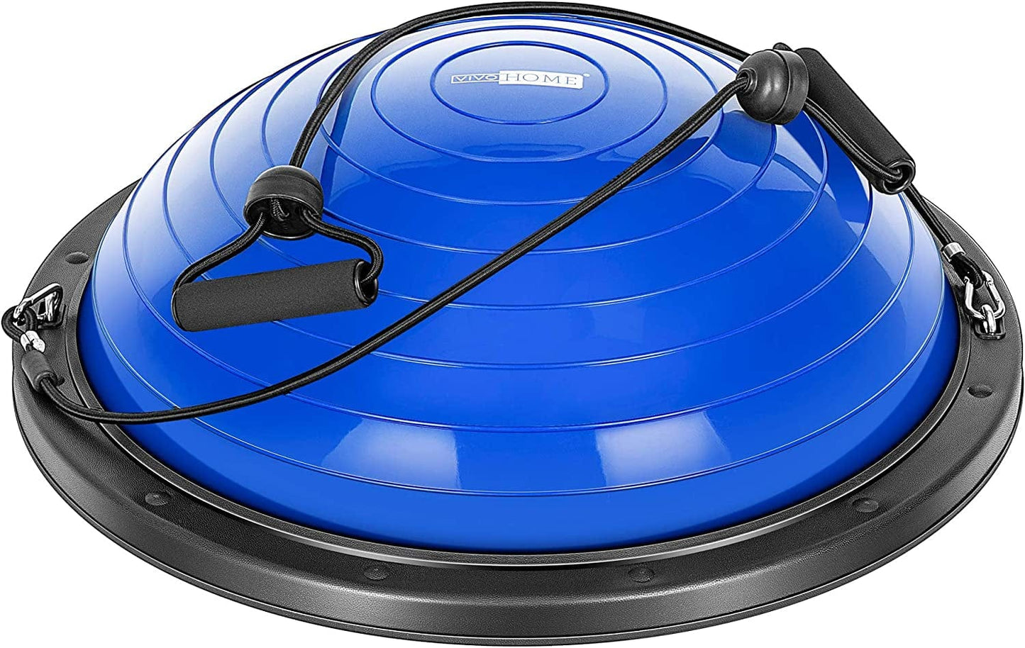 VIVOHOME 58Cm anti Slip Half Balance Ball Trainer Yoga Exercise Ball with Resistance Bands Bonus Foot Pump for Yoga Fitness, Strength Exercise, Core Training, Home Gym Supports up to 770LBS