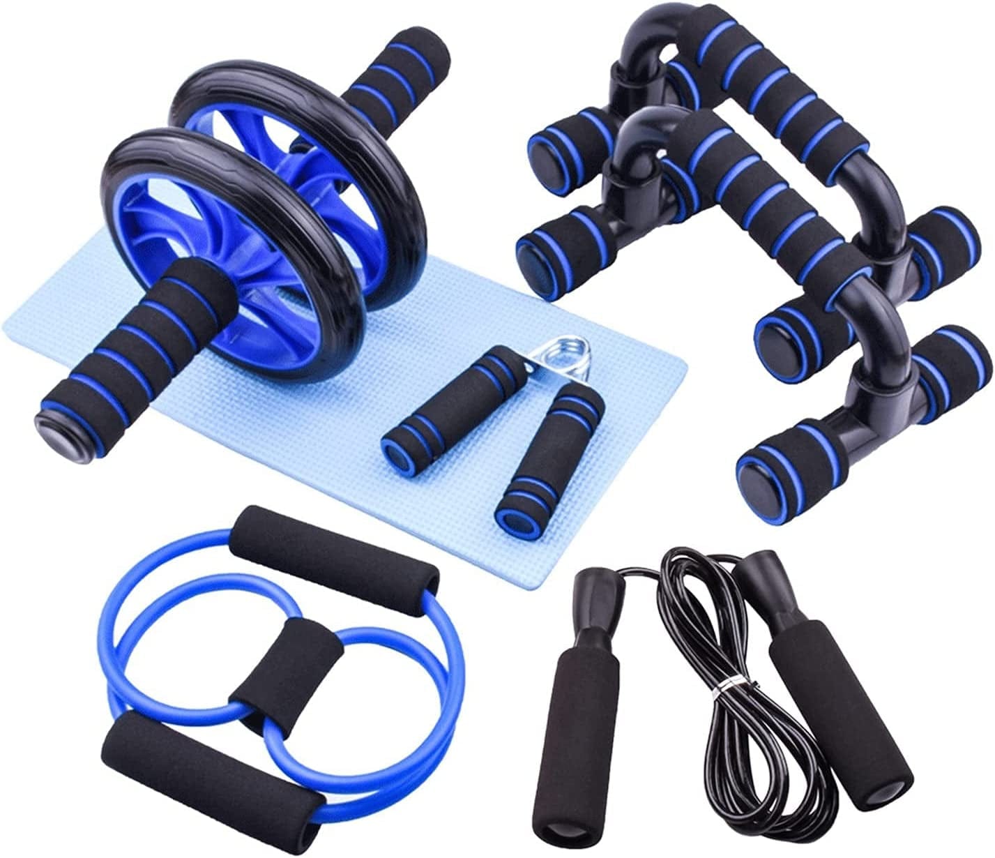 WAGLOS Jump Rope Resistance Bands Push up Stand Bar Abdominal Wheel AB Roller Grip Strength Home Gym Abdominal Muscle Training Fitness Home Gym Abdominal Training Roller (Color : Orange)