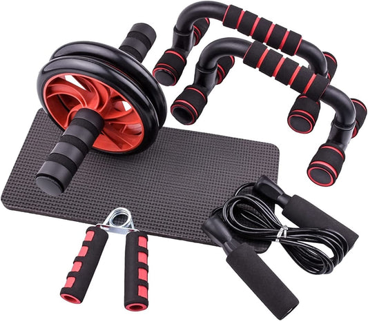 WAGLOS Jump Rope Resistance Bands Push up Stand Bar Abdominal Wheel AB Roller Grip Strength Home Gym Abdominal Muscle Training Fitness Home Gym Abdominal Training Roller (Color : Orange)