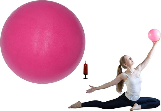 X W Ball Small, 6 Inch Small Ball for Pilates with Pump, 6 in Barre Ball, 6Inch Stability Ball Mini Yoga Ball for Women Workout Fitness Physical Therapy PT, Pink