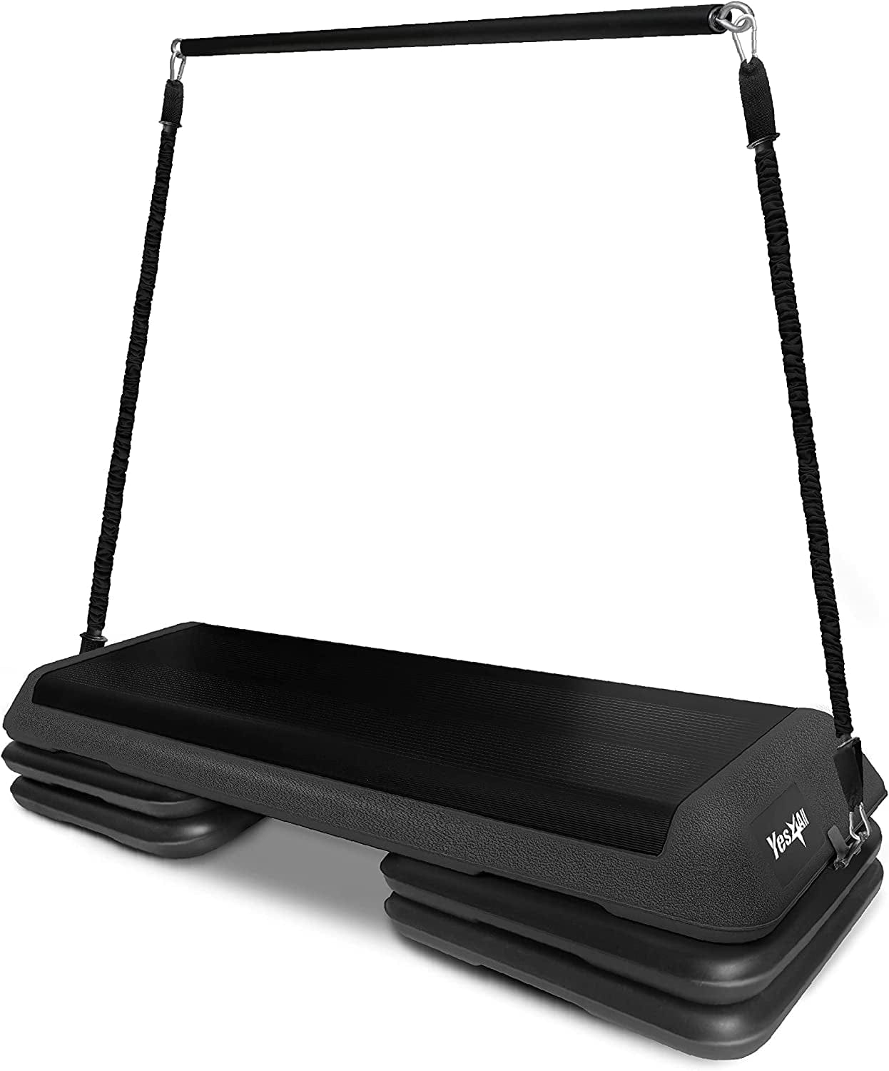 Yes4All Aerobic Exercise Workout Step Platform Health Club Size with 4 Adjustable Risers Included and Extra Risers Options